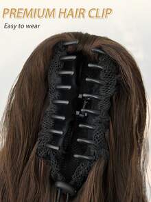 16 Inch Short Natural Wave Curly Synthetic Ponytail Hair Extension, Brown Color, Claw Clip Design, Suitable For Girls, Women, Party And Daily Use - Black Brown - View 6