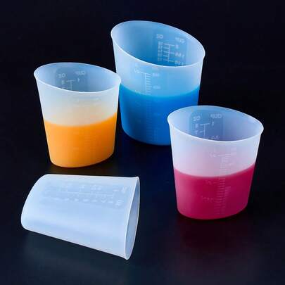 Cốc đong bằng silicon, cốc đong trộn rót bằng silicon có thể tái sử dụng, 250ml/500ml, cốc đong nóng chảy, khuấy, bóp và rót, dễ vệ sinh, dùng cho khuôn, làm đồ trang sức, làm nến