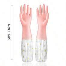 1 Pair Of Dishwashing Gloves, Household Gloves, Rubber Gloves, Random Colors - màu sắc ngẫu nhiên - Xem 2