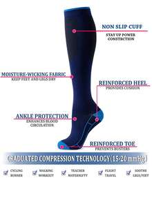 4 paires de chaussettes de compression pour le football pour hommes et femmes, chaussettes de sport respirantes et douces montant jusqu'aux genoux pour le cyclisme, la course, la gym, l'entraînement, les voyages, l'automne - Multicolore - Voir 3