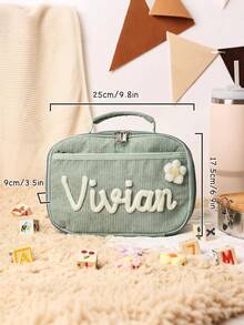 1pc Personalized Lunch Bag With Name, Customized Name Lunch Tote, Back To School Lunch Bag, Reusable Insulated Lunch Box