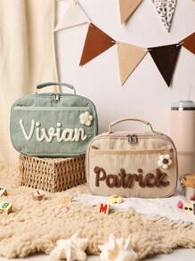 1pc Personalized Lunch Bag With Name, Customized Name Lunch Tote, Back To School Lunch Bag, Reusable Insulated Lunch Box