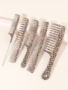 5把/1把豹纹发梳，防静电，宽齿梳，平梳，双面梳，手柄梳，头皮按摩梳，干湿两用，防脱发造型梳，塑料发梳，适用于浓密/卷曲/细软/长/短发，男女通用，实用护发SPA按摩梳，家用卷发梳，适合旅行、户外、运动、办公、学校等场合，发夹，发饰，发刷，后梳，造型梳，卷发梳，边缘梳，发梳，梳子，梳头，发梳套装，梳子，卷发梳，解结梳，女士发梳，头发，旅行，美发产品，美发工具，美发用品，理发师，理发师配件，理发店，美发设备 - 彩色 - 查看 9