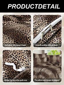 2/3 pcs cotton duvet set, breathable and cozy bedding set for bedroom, all season, 1 piece duvet cover with 1/2 pieces pillow cases (no filling), machine washable - 咖啡棕 - 查看 4