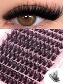 120pcs LC07 8-16mm Mixed Size 10 Rows High Capacity Tower False Eyelashes, Natural & Thick, Suitable For Photography And Cartoon Makeup DIY, Eyelash Clusters, Individual Lashes, False Eyelashes - DD - View 2