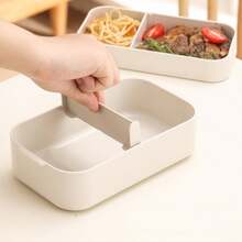 开学季便携式日式双层便当盒，学生食堂隔层午餐盒带餐具，可微波炉加热 - 白色雙層 - 查看 4