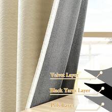 Timeper - cortina oscurecedora de terciopelo crema de 108 en 1 panel, con patrón de orejas de trigo, cortina de ventana con aislamiento térmico de lujo para sala de estar, recámara, pestaña trasera y - Beige Crema - Ver 2