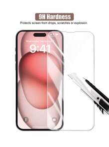 2pcs 9H Hardness Tempered Glass Screen Protector, Clear, Scratch-Resistant, Anti-Fall, Waterproof, Compatible With IPhone11/12/13/14pro Max/15pro Max/16/16pro/16plus/16pro Max/16e