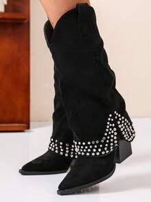 Women's Fashionable  Boots - Black - View 3