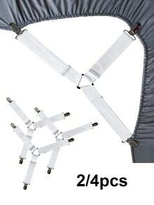 2/4 Pcs Adjustable Triangular Elastic Bed Sheet Fasteners, Fits For Bed Sheets, Mattress Covers, Sofa Cushions, Household Use