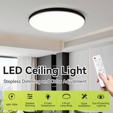Remote Control Ceiling Light, Dimmable Smart Ceiling Lamp, Indoor Lighting, Large Ceiling Light, 30W/40W/50W LED Ceiling Light, 220V Remote Control Lamp, Suitable For Bedroom/Living Room/Kitchen/Hallway/Study/Balcony/Closet/Corridor/Entrance/Room/Stairs/Villa/Apartment, Choose The Appropriate Size Based On Usage Needs - Ceiling Light Three Colors Switchable - View 12