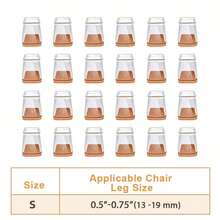 24/16/12/8/4pcs Square Chair Leg Floor Protectors - Silicone Furniture Pads, For Hardwood And Tile Floor Protection, Anti-Slip Chair Leg Covers, Transparent Polished Finish, Noise-Reducing And Scratch-Resistant Chair Leg Protectors