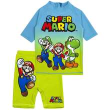 Vanilla Underground X Nintendo Boys Blue 2 Piece Swim Set | Nintendo Tops | Officially Licensed Merch - Blue - View 1