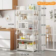 1 pieza Raqueta vertical de escritorio de 5 niveles, raquetas de especias de cocina, almacenamiento doméstico Shelf - Multicolor - Ver 3