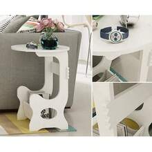 1 pieza Mesa cuadrada para balcón, mesa auxiliar, mesa de centro o mesa auxiliar para sofá de sala de estar para dormitorio - Blanco - Ver 9