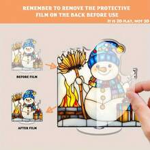 2D Rotating Acrylic Snowman Decor - 360° Rotatable, With Broom Gift Box, Holiday Home Office Decoration, All Season Tabletop Decor, Cozy Fireplace Theme, Delicate Craftsmanship, Christmas Gift, Christmas Decoration, Tabletop Decor, Christmas, Gift, Room Decor, Bathroom Decor, Home Decor