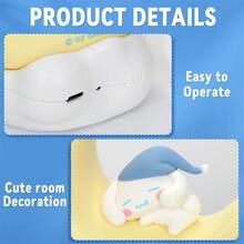 Sanrio Cinnamonroll Moon LED Light Kawaii 3D Cartoon Ornament Cute Beauty Bedroom Night Light Bedside Decor Lamp Gifts - Yellow - View 8