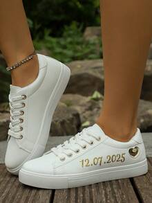 Personalized Heart Sports Shoes, Glitter Font Customized Name, Birthday Gift, Anniversary Gift, Classmate Gift, Family Gift, Bridesmaid Gift, Bride Gift, Holiday Gift, Couple Casual Shoes