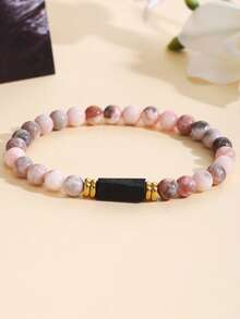 ZIRUISP 1 件天然黑碧玺 6 毫米手链，男女适用，强大的保护、接地、情绪平衡能量石，精神疗愈水晶礼物 - 黑色 - 查看 7