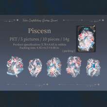 10 adesivos de personagens originais, série 12 deusas do zodíaco, pacote de adesivos para scrapbooking, adequado para decoração de diários de estudantes