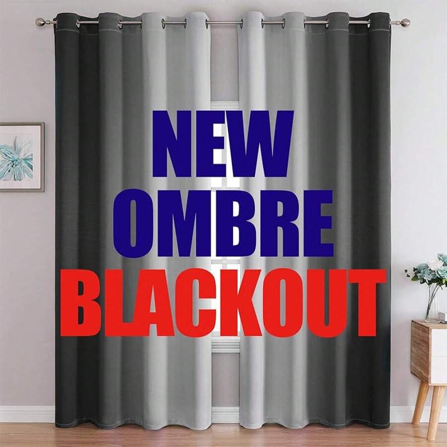 G2000 Blackout Curtains & Drapes For Bedroom Living Room 84 Inches Long Purple And Greyish White Room Darkening Window Treatments Ombre Thermal Insulated Light Blocking Grommet Backdrop 2 Panels Set-FUNALING - 灰色 - 查看 1