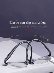 3-In-1 Progressive Multifocal Reading Glasses, Unisex, Retro TR Flexible Half-Frame Metal Hinges, Magnification +1.00 To +3.00, Suitable For HD Computer And Smartphone, High-Definition Optics - Black - View 6