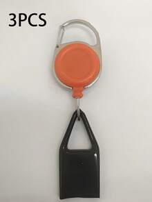 1/3 件便携式伸缩打火机挂钩带钥匙链，防丢失打火机线适用于常规尺寸打火机轻便耐用的塑料金属夹，白色挂绳，皮带夹