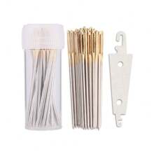 30Pcs Cross Stitch Needles With Stainless Steel Needle Threader DIY Embroidery Hand Needles Sewing Needles In Transparent Box ﻿