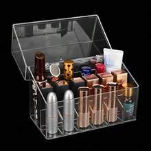 NEWLipstick Holder Display Case 18 Slots Lipstick Organizer Storage With Dust Cover Transparent Acrylic Cosmetic Makeup Lipgloss Rack Holder7.3 - Trong suốt - Xem 6