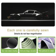 黑色赛车图案大号鼠标垫，游戏桌垫，超大键盘垫，可水洗，橡胶防滑底，缝边，礼品鼠标垫，桌面保护垫，学习垫，多种尺寸可选，电脑键盘垫，笔记本电脑垫，学习用品，返校季游戏鼠标垫，桌面配件，办公用品，办公桌配件，鼠标垫，桌面鼠标垫 - 黑色跑車 - 查看 12