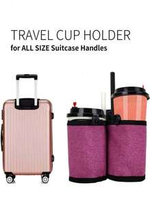 Luggage Handle Storage Bag Drink Bag Cup Holder For Suitcase Water Bottle Protection Sleeve Minimalist Water Cup Storage Bag Gifts For Friend Fits Roll On Suitcase Handles Attachment Holder Suitable For All Suitcase Handles Water Bottle Bag For Outdoor Travel Accessories Travel Essentials Summer Vacation Back To School