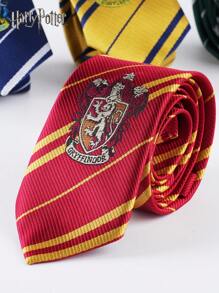 WB 1PC Harry Potter Officially Licensed Tie Hogwarts Gryffindor Slytherin Ravenclaw Manual Knotting Badge Striped Knit Fashions Tie Movie Peripherals British College Style Party Dress Up Props Shirts Accessories Creative Room Desktop Decorations Birthday Surprise Christmas Halloween Gifts For Family And Friends Harry Lover - Red - View 7