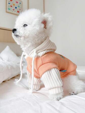 1 st husdjurskläder, söt hund-/kattdräkt för små hundar, varm och bekväm stjärnmönstrad huvtröja, lämplig för höst/vinter