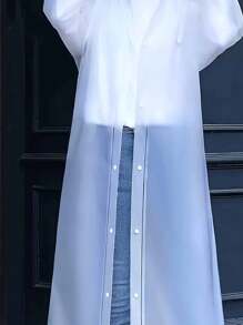 Unisex Long Raincoat, AVA Thickened Waterproof Hooded Raincoat, Windproof Quick-Drying Breathable, Suitable For Cycling, Hiking, Outdoor Activities, Back To School