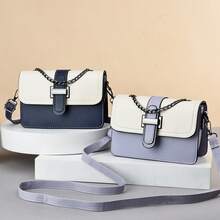 Women Shoulder Bags - 灰拼白 - 查看 5