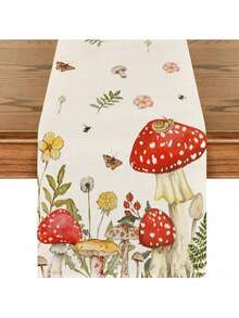 Caminho de mesa de outono com flores silvestres em preto/branco, decoração sazonal de mesa de jantar para cozinha, primavera e verão, para decoração de festas em casa - Multicolorido - Ver 43