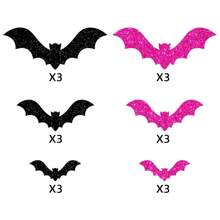 18 Halloween Bat Stickers, Halloween Decoration Wall Stickers, 3D Window Stickers, Halloween Bat Wall Stickers, Shopping Mall Halloween Decorations, Halloween Bar And Haunted House Decorations, Holiday Atmosphere Decorations, Halloween Background Decoration With Bat Stickers, Halloween Window Wall Decorations Home Decor Fall Decor Room Decor Autumn Decor