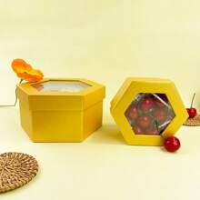 2pcs Hexagon Gift Boxes, Solid Color Stationery Desk Storage Boxes, Suitable For Birthday, Wedding, Graduation Gift Packaging School Supplies, Back To School