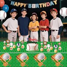 4-Pack Racing Car Tablecloths For Birthday Party Decorations, 54x108 Inch - Baseball - View 9