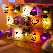 GCTECHING 1 Pc Halloween Decorations Light 3M 20 LED Pumpkin String Lights Ghost 2 Model Battery Operated Halloween Decor Pumpkin LED Lights Halloween Decorations For Home Indoor Outdoor (Without Battery) Halloween Decor Light Home Decor Party Decor Halloween Decoration Room Decor Halloween Garden Decor For Gift Fairy - Halloween Combo Set 1 - View 9