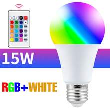25W RGB LED 灯泡带遥控器，彩色室内 220V/110V 多色变色可调光嵌入式吊灯灯泡 5W RGBW 冷白/RGBWW 暖白 10W 智能电竞室卧室床头圣诞节万圣节节日礼物夜间装饰照明 15W 动态 4 种模式 15 种颜色派对酒吧聚光灯 20W 可调亮度客厅背光壁灯氛围灯 - RGB Bulb-with 24key Remote(E27/E26) - 查看 17