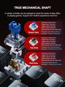 Lenovo Lenovo GK10 Wired Mechanical Keyboard, 98-Key Layout, Cool Lighting Effect, Plug And Play, Ergonomic Design, Full-Key Hot Plug, Suitable For Daily Office Or Playing Games, Compatible With Notebooks And Computer Equipment.