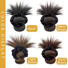 Synthetic Hair Bun Headband Claw Clip In Chignon Hairpieces For Women Fluffy Hair Flower Hair Elastic Band Hair Accessories Black Brown - Multicolor - View 7