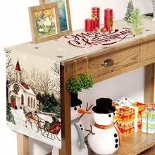 1pc/270pcs Christmas Table Runner, Sled Design Elements Table Runner, Polyester Material, 35x181cm, Winter Christmas Home Party Gathering, Restaurant Living Room Table Center Decor, Indoor Outdoor Dining Table Center Decor, Room Decor, Home Decor, Kitchen, Decorative Style, Kitchen Decor, Room Decor Items, Christmas Decor, Living Room Decor, Office Decor