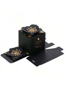 5PCS/10PCS Forest Green Wedding Packaging Box Gift Packaging Gift Box Empty Box Holiday Three-Dimensional Flower Design