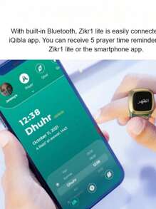 电子 Tasbih 手指计数器，OLED 数字 Tasbeeh 手指计数器穆斯林伊斯兰祈祷智能戒指男女通用 Azan 闹钟手指计数器提醒器祈祷追踪器，5 个祈祷戒指（粉色）