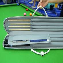 Billiard Cue Bag 7e Hole Portable Half Dragon Cloth With Leather Contrast Color Storage Bag Nine Ball Big Head Cue Bag - Multicolor - View 4