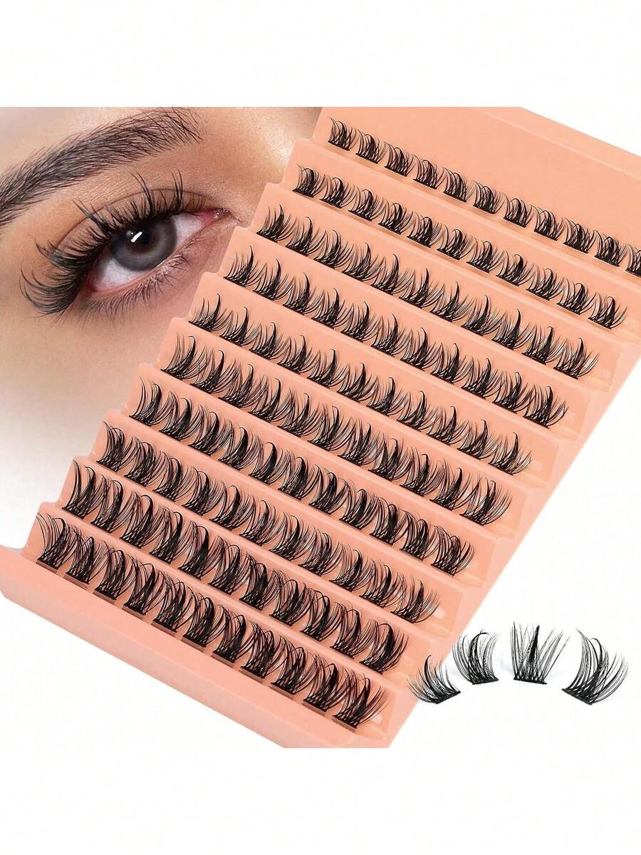 110pcs False Eyelash Clusters, DIY Eyelash Extension - Premium D-Curl Fluffy Natural Lash Clusters For Eyelash Extension, Reusable, Lightweight, Easy To Apply - False Eyelash Clusters, Individual False Lashes