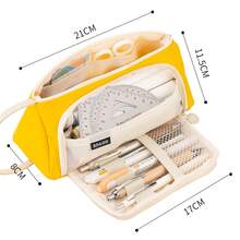 Hộp đựng bút chì dung tích lớn, văn phòng phẩm, đồ dùng học tập, hộp đựng bút chì, túi đựng đồ để bàn văn phòng, túi đựng quà tặng học sinh, hộp đựng bút, hộp đựng bút sáng tạo đa năng, túi đựng đồ trang điểm, túi du lịch - Màu xanh bạc hà - Xem 5