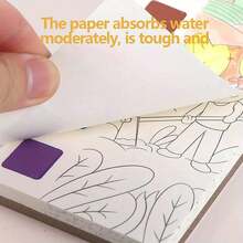 Pocket Watercolor Painting Book - Mini Watercolor Paint Pads, Fruit Pattern Watercolor Workbook Set,Travel Paint Watercolor Coloring Book Set For, Adults, Boys And Girls, Party Birthday - Pink - View 8